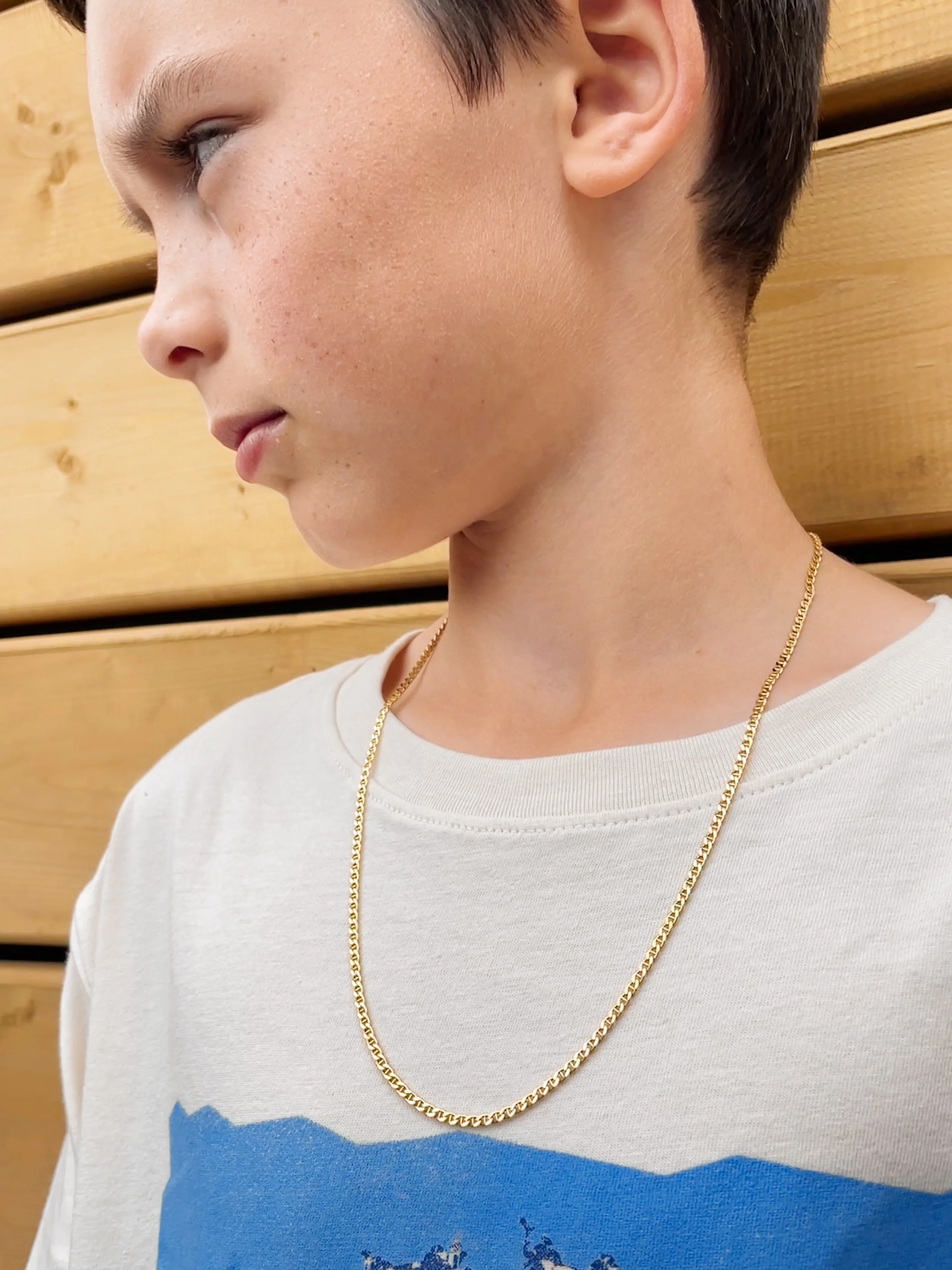 10k Yellow Gold Thicker Flat Anchor Chain - Image 6