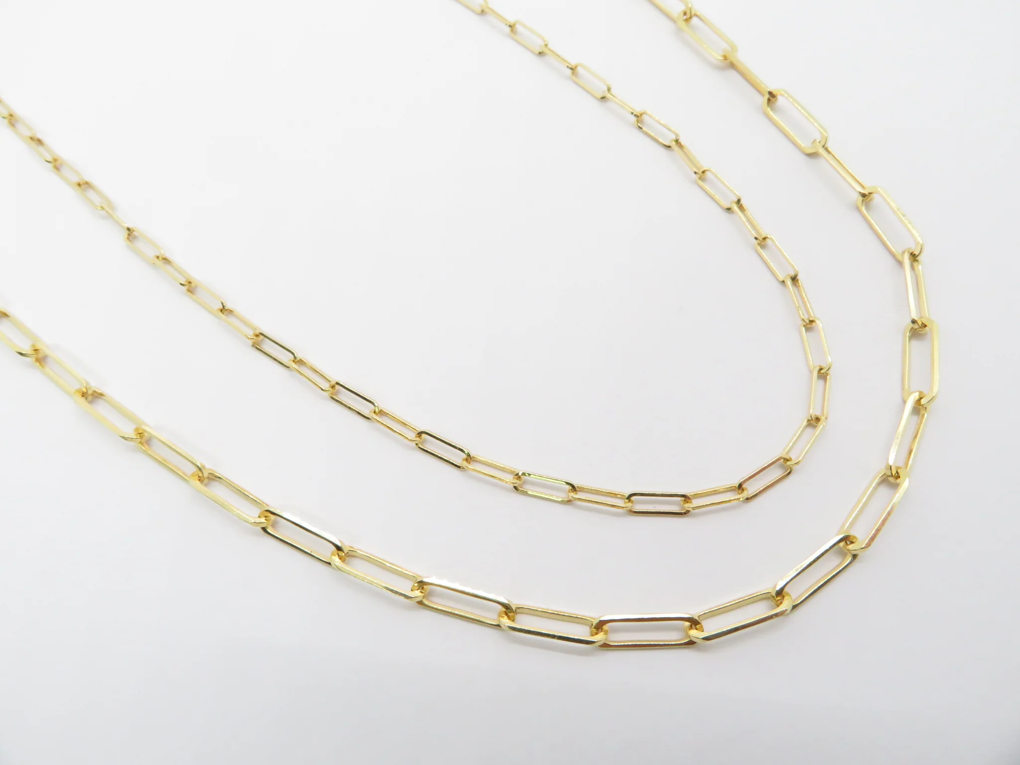10k Yellow Gold Paperclip Chain - Image 3