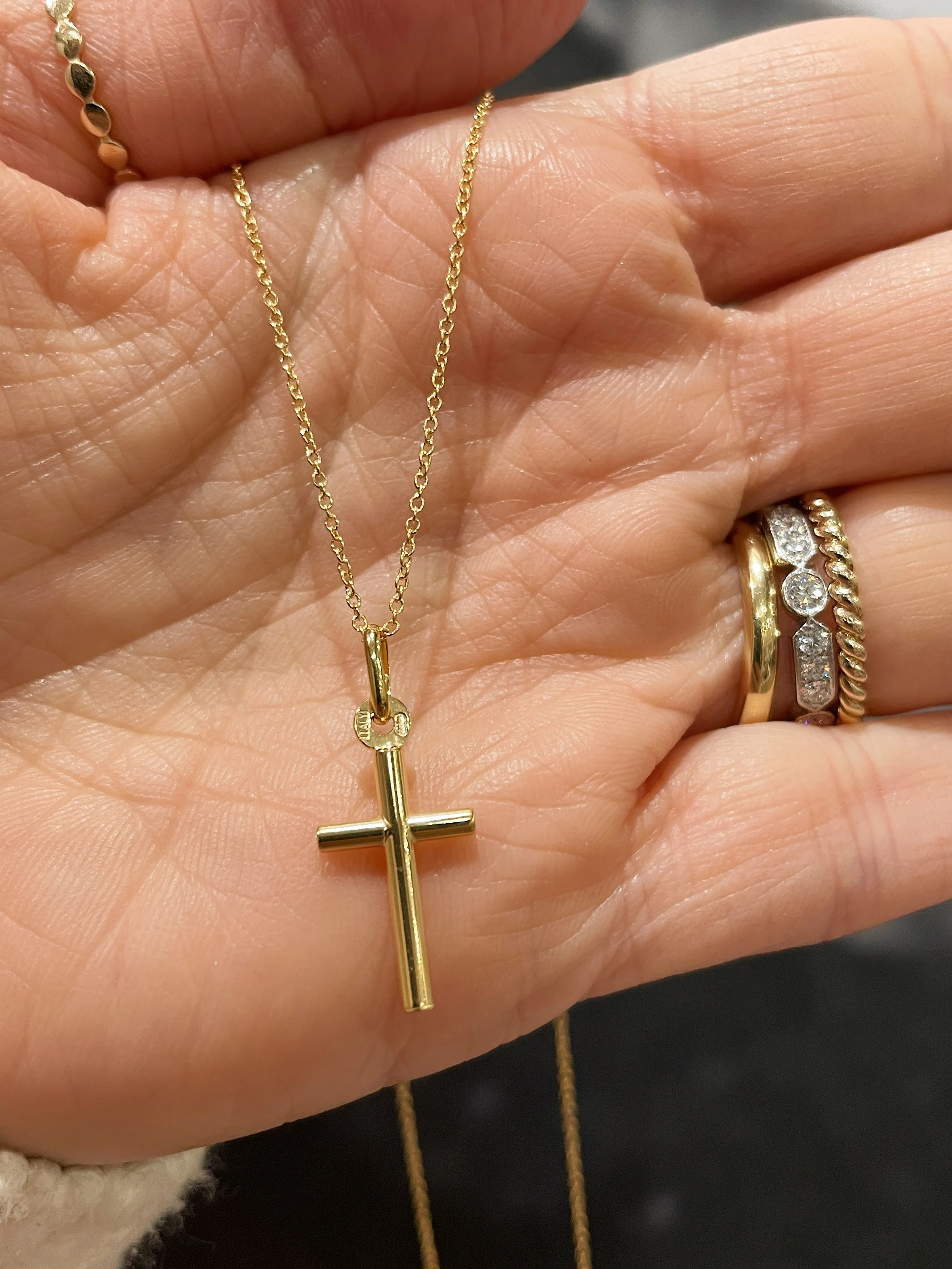 10k Yellow Gold Traditional Cross Necklace - Image 3
