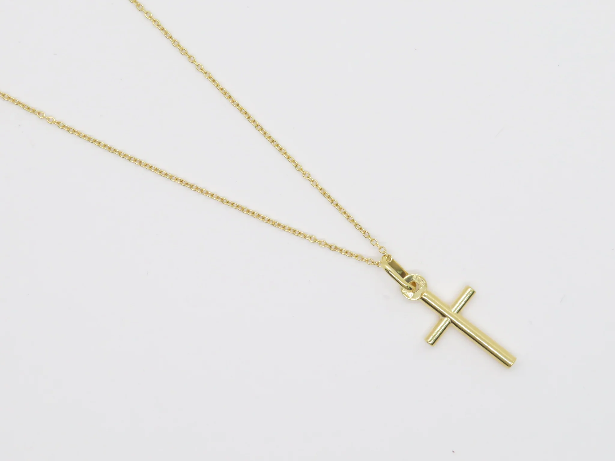 10k Yellow Gold Traditional Cross Necklace - Image 4