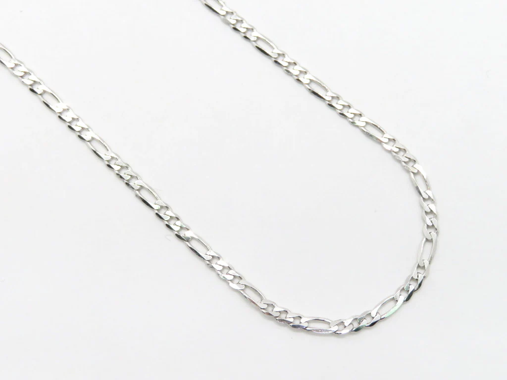 10k White Gold Figaro Chain - Image 3