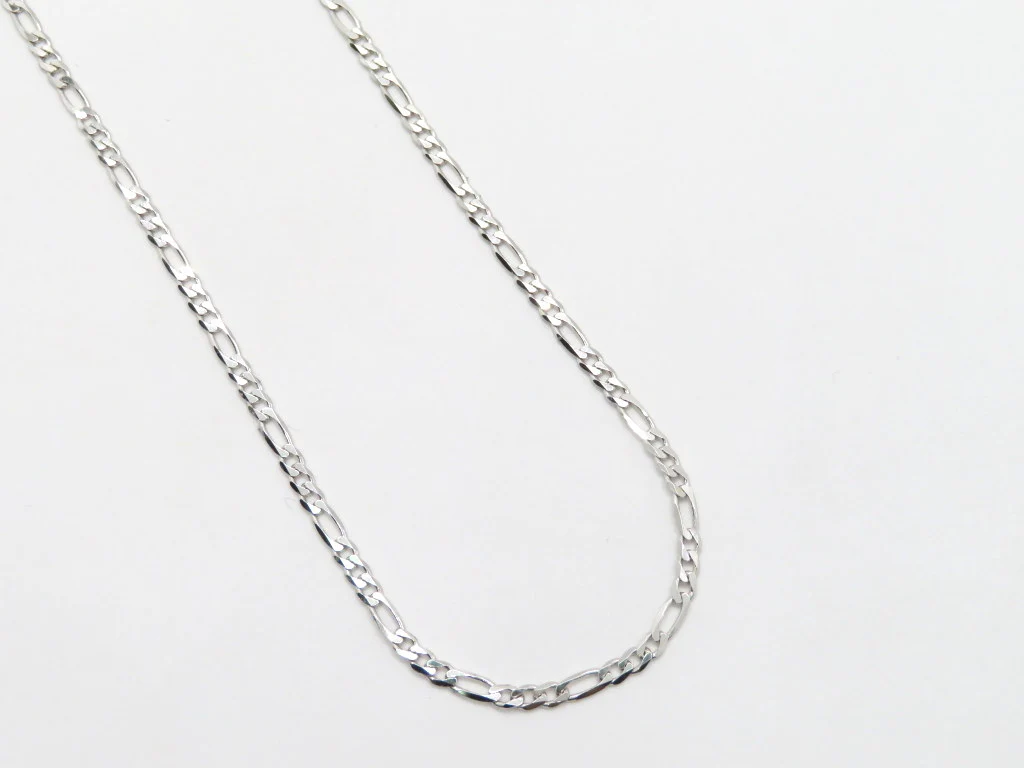 10k White Gold Figaro Chain - Image 4