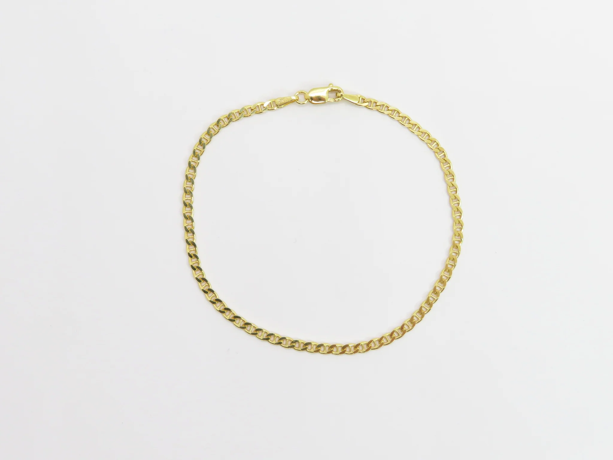 10k Yellow Gold Flat Anchor Bracelet - Image 3