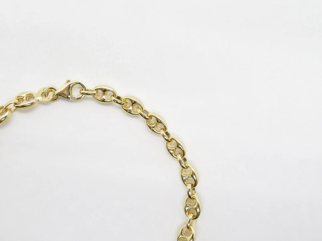 10k Yellow Gold Puffy Anchor Bracelet - Image 5