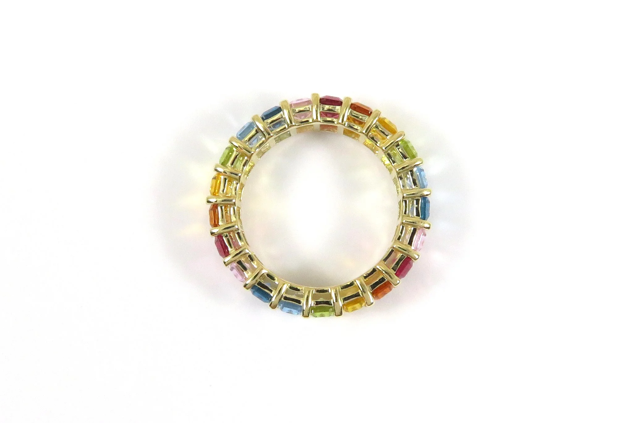 10k Yellow Gold Rainbow Eternity Ring - Image 3