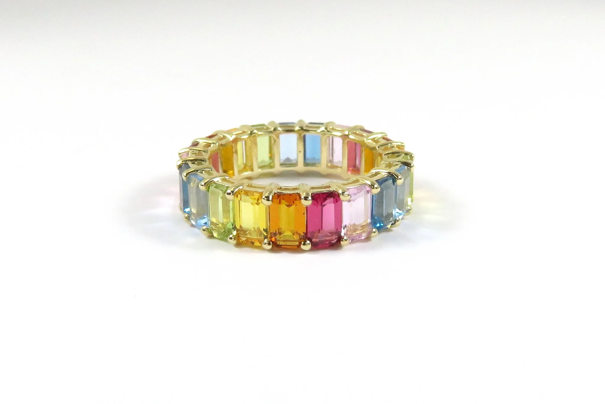 10k Yellow Gold Rainbow Eternity Ring - Image 5