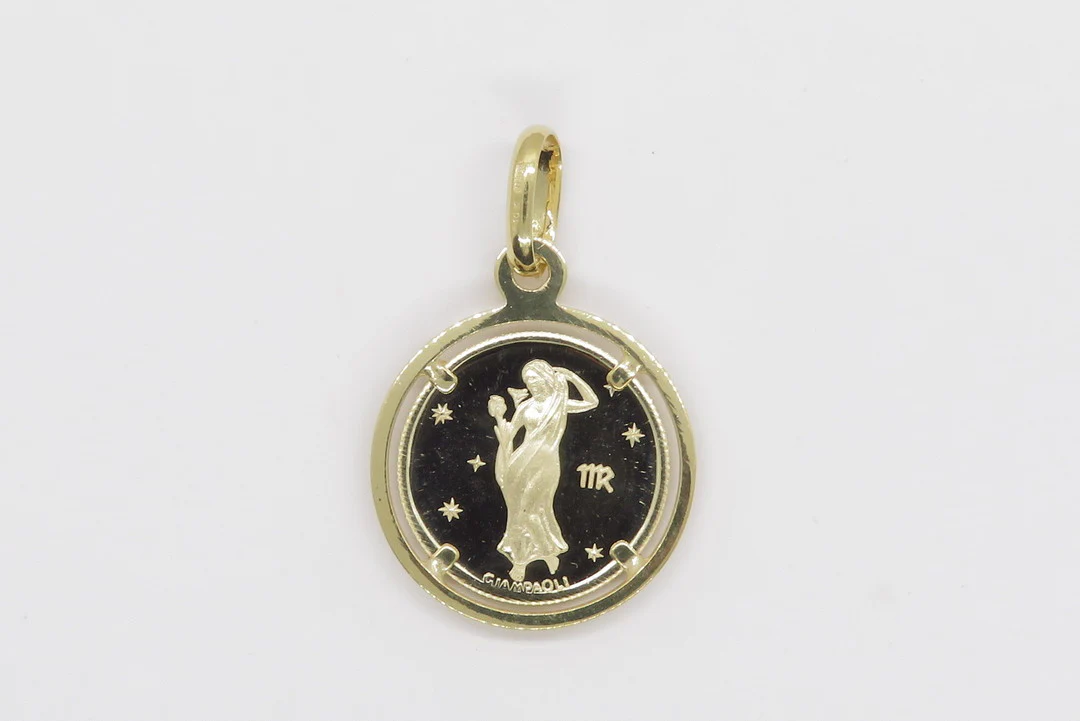 10k Yellow Gold Zodiac Coin Pendant - Image 10