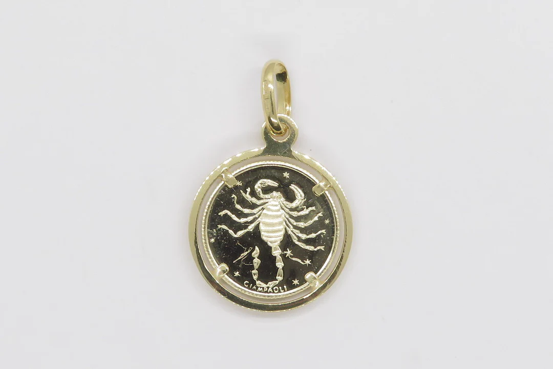 10k Yellow Gold Zodiac Coin Pendant - Image 12