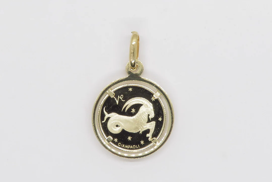 10k Yellow Gold Zodiac Coin Pendant - Image 14