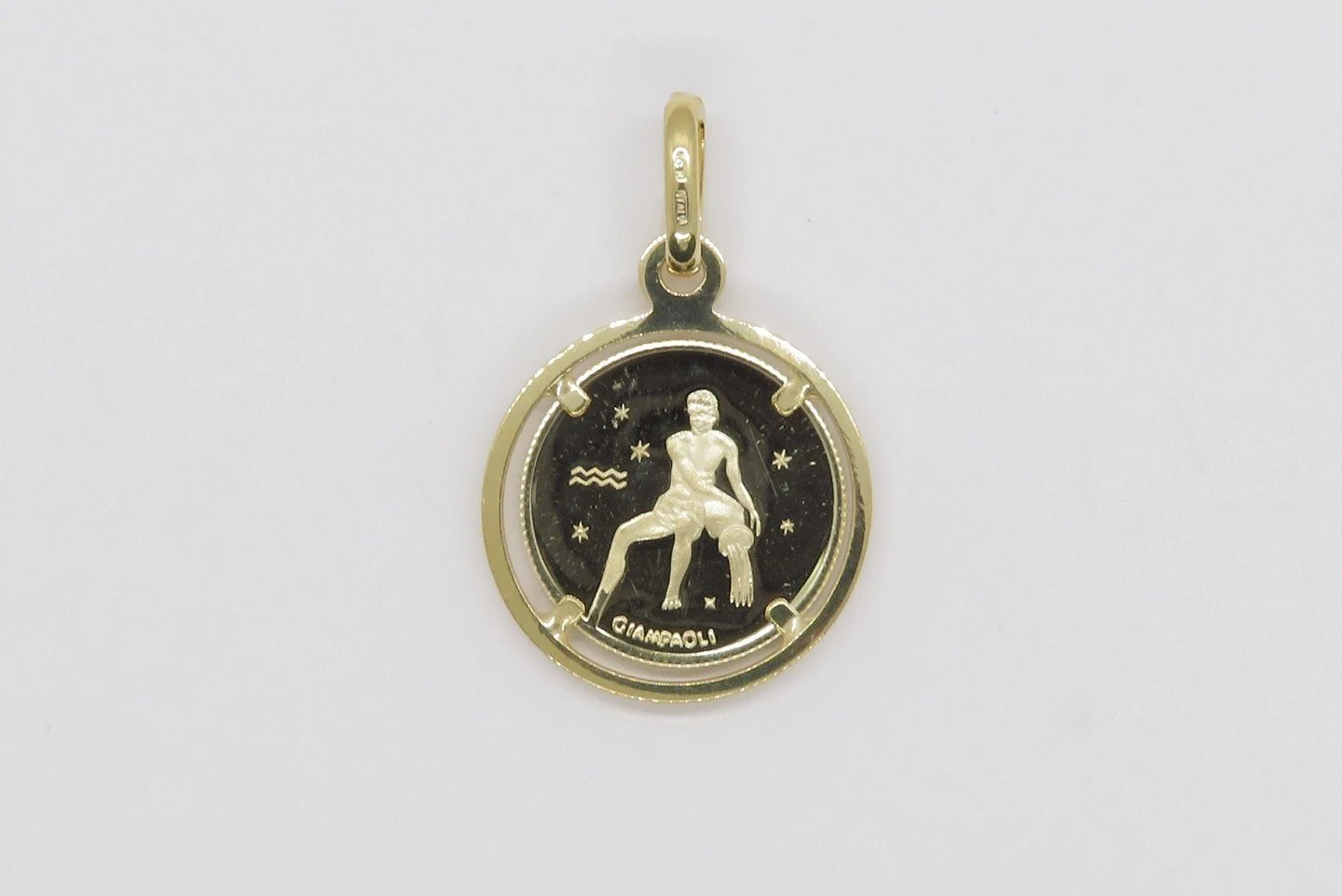 10k Yellow Gold Zodiac Coin Pendant - Image 3