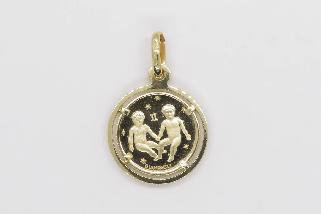 10k Yellow Gold Zodiac Coin Pendant - Image 7