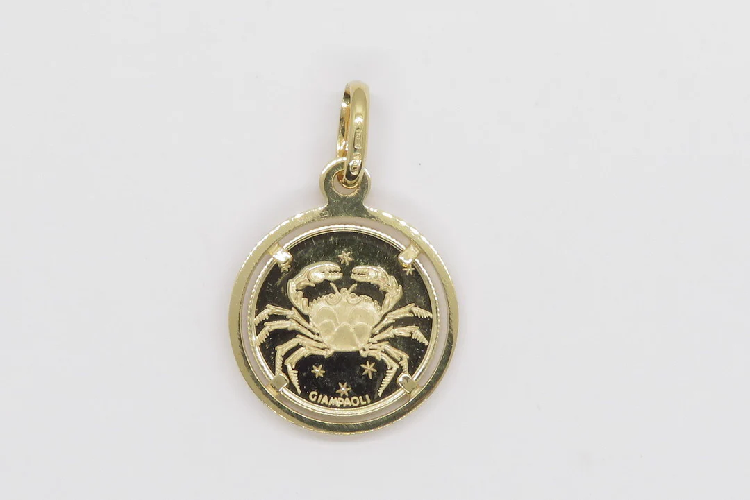 10k Yellow Gold Zodiac Coin Pendant - Image 8