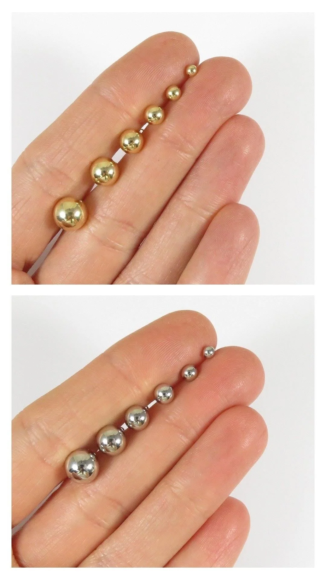 14k Ball Stud Earrings - Image 9