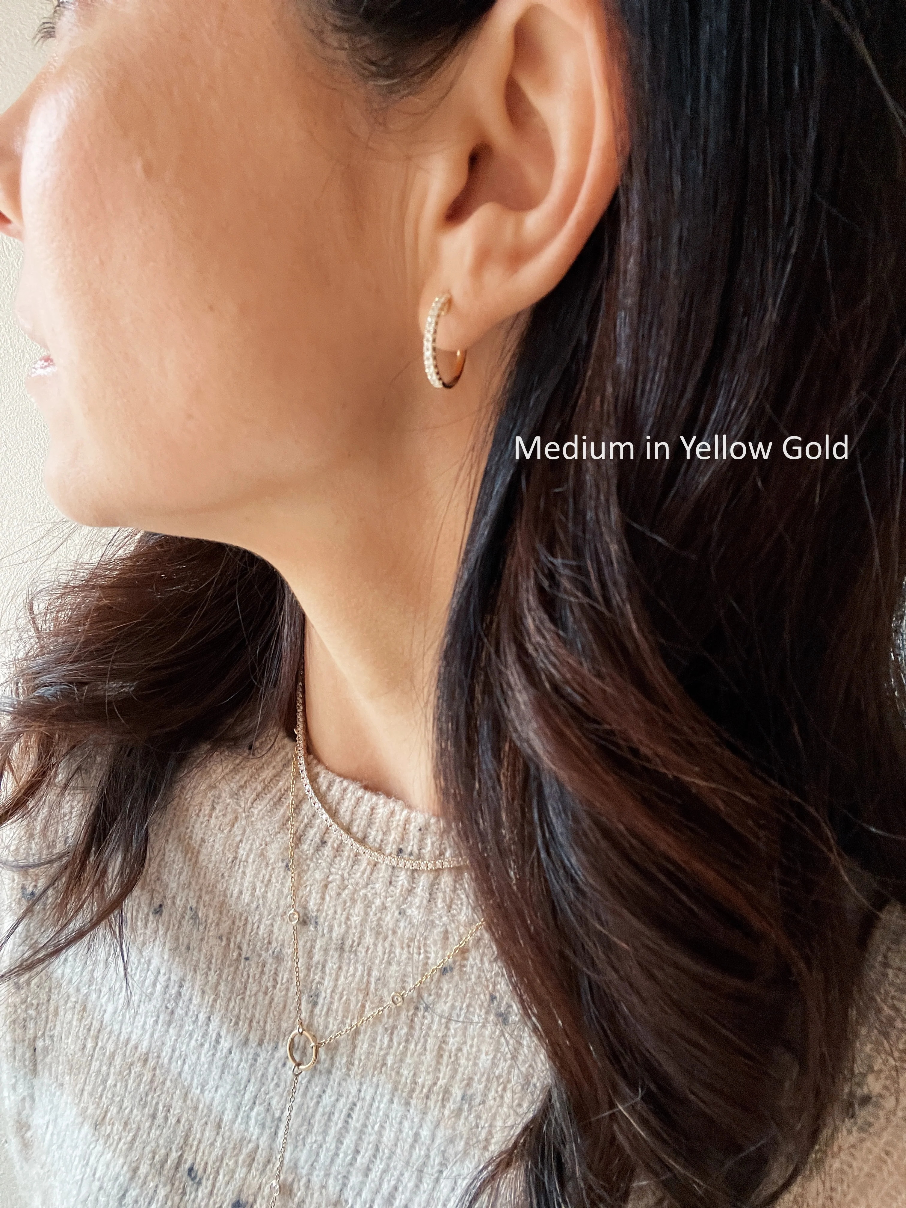 14k Diamond Hoops - Image 4