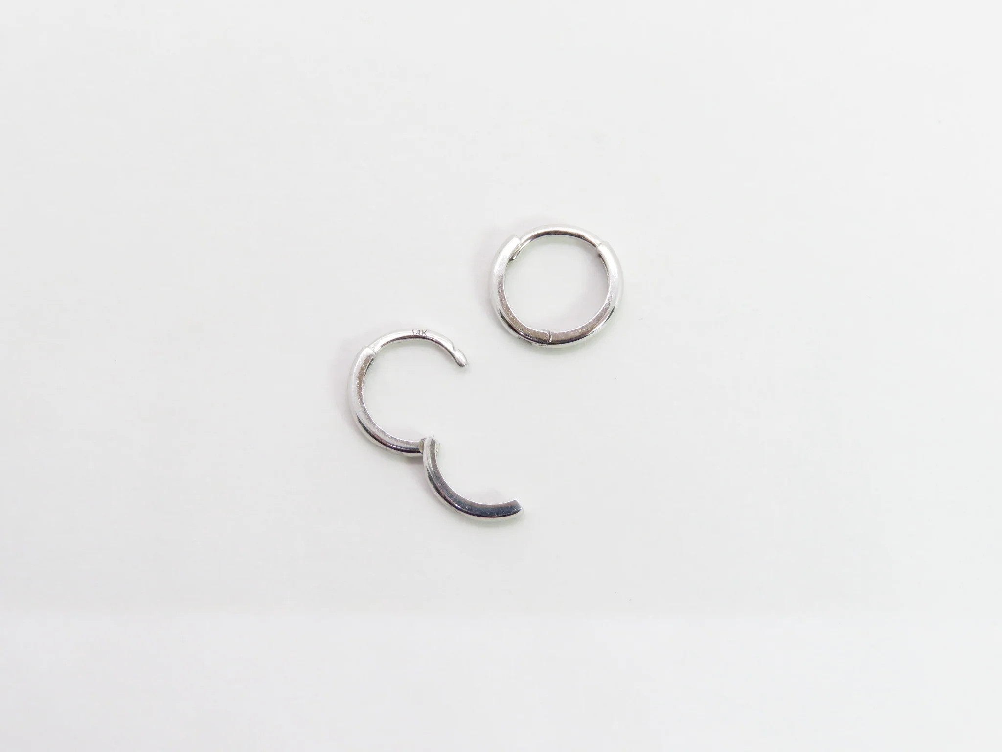 14k Mini Plain Huggies - Image 4