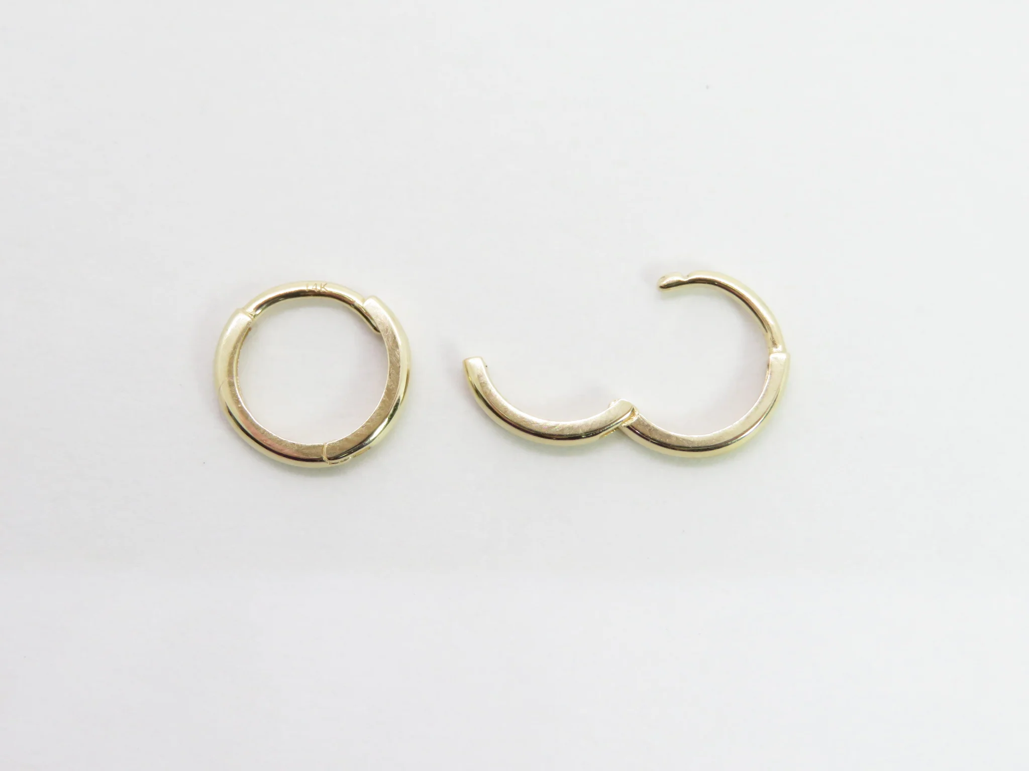 14k Mini Plain Huggies - Image 8