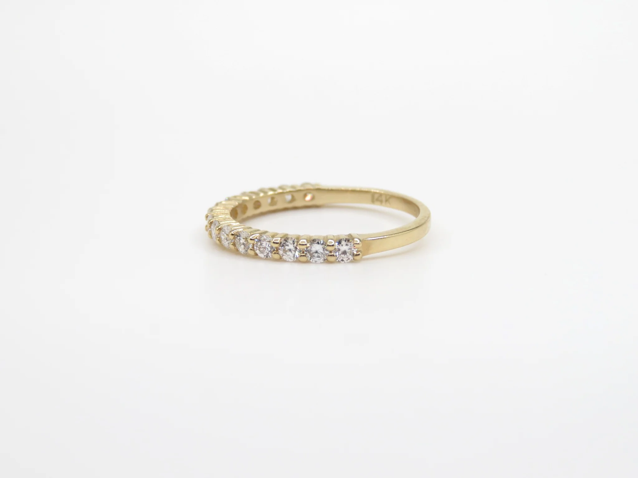 14k Yellow Gold Shared Prong Half & Half Eternity - Image 5