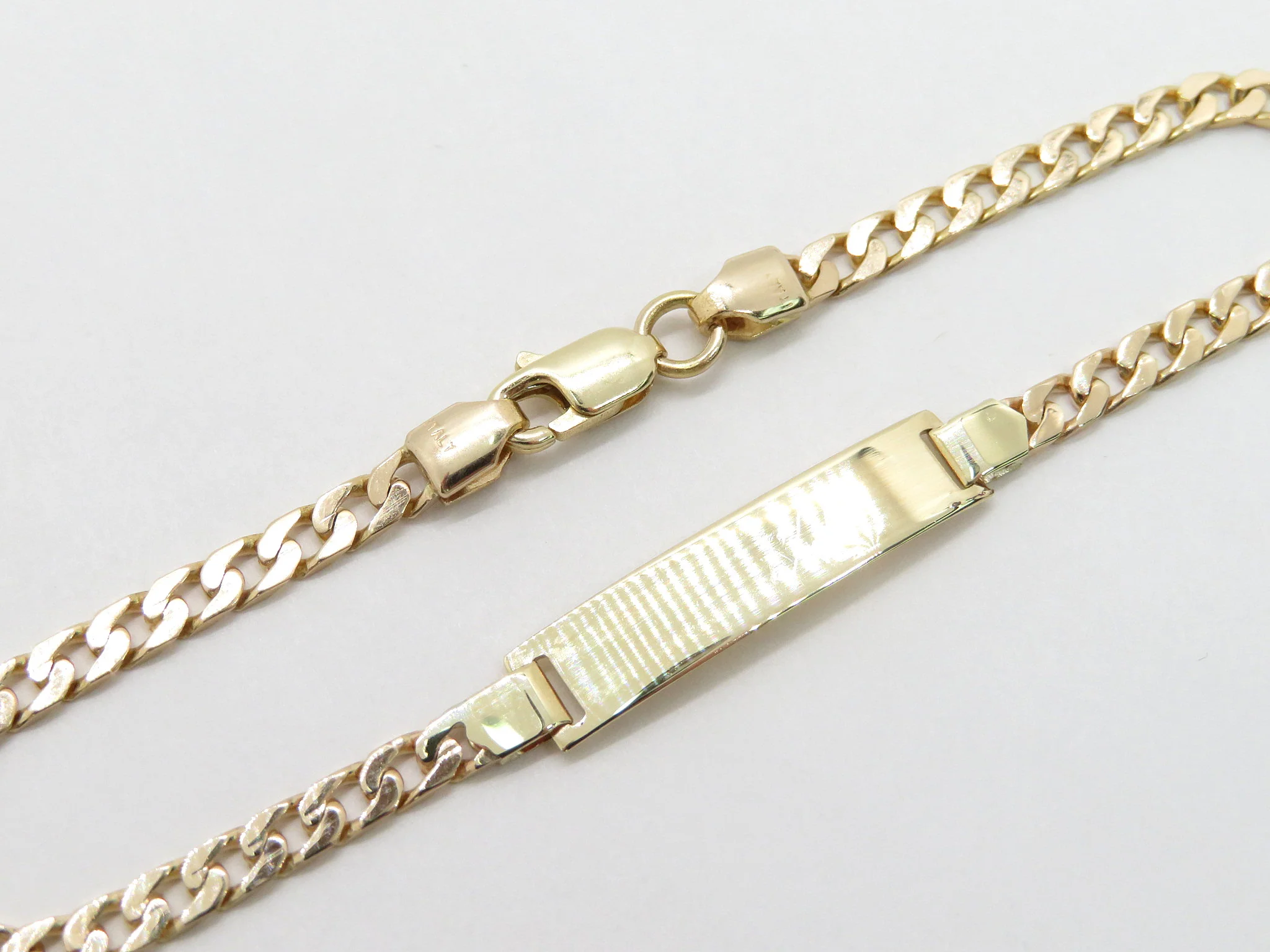 14k Yellow Gold Curb ID Bracelet - Image 3