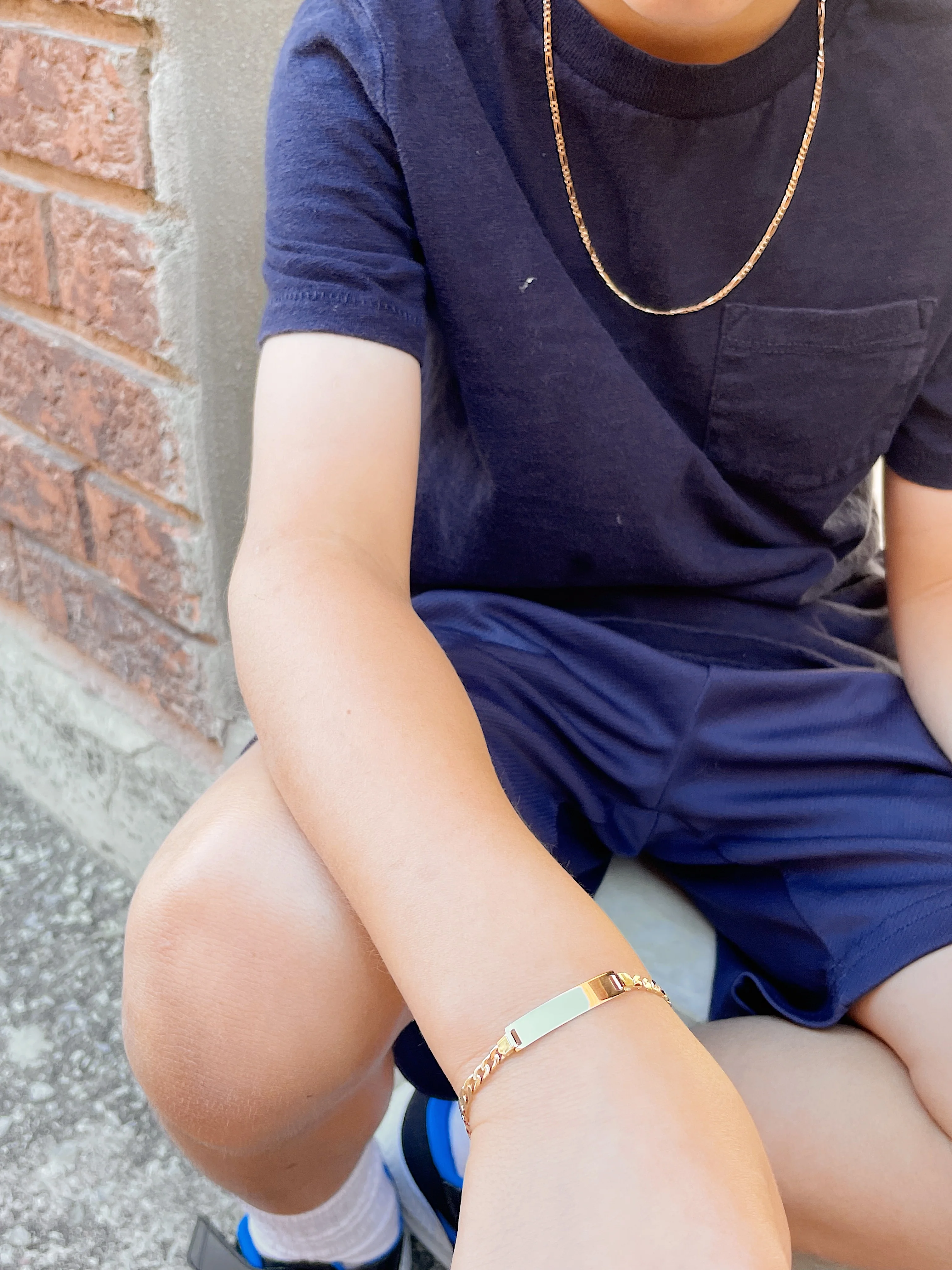 14k Yellow Gold Curb ID Bracelet - Image 5