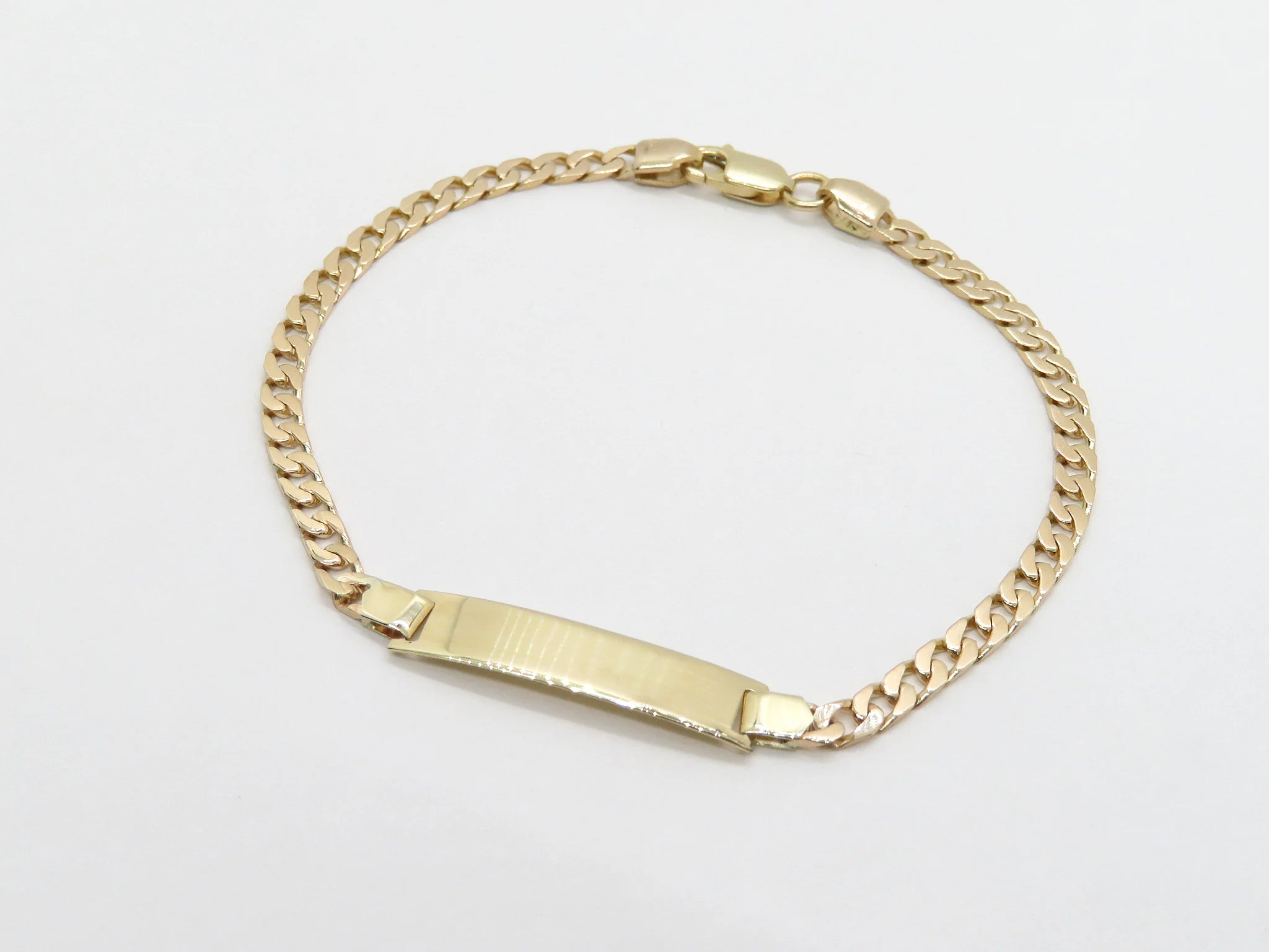 14k Yellow Gold Curb ID Bracelet - Image 6