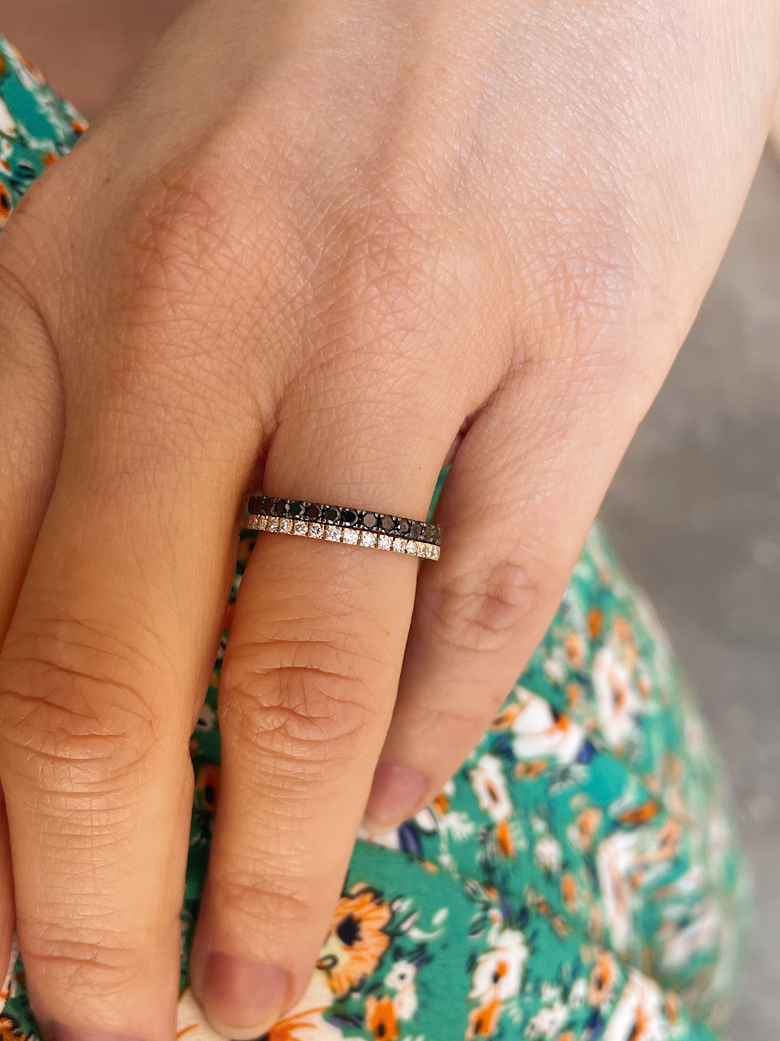 14k Yellow Gold LAB Diamond Eternity Band - Image 5