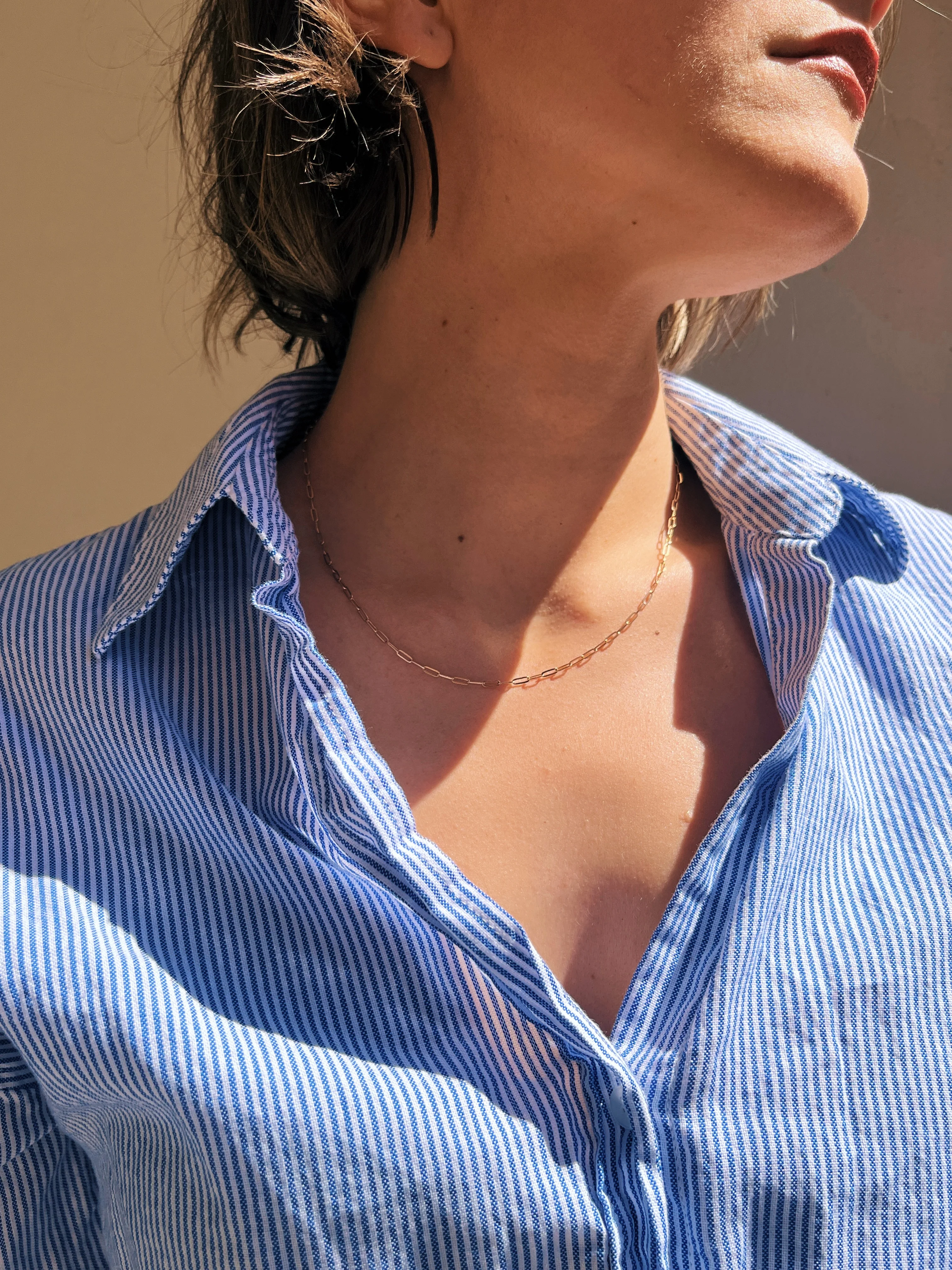 19.25k Yellow Gold Petite Paperclip Chain - Image 5