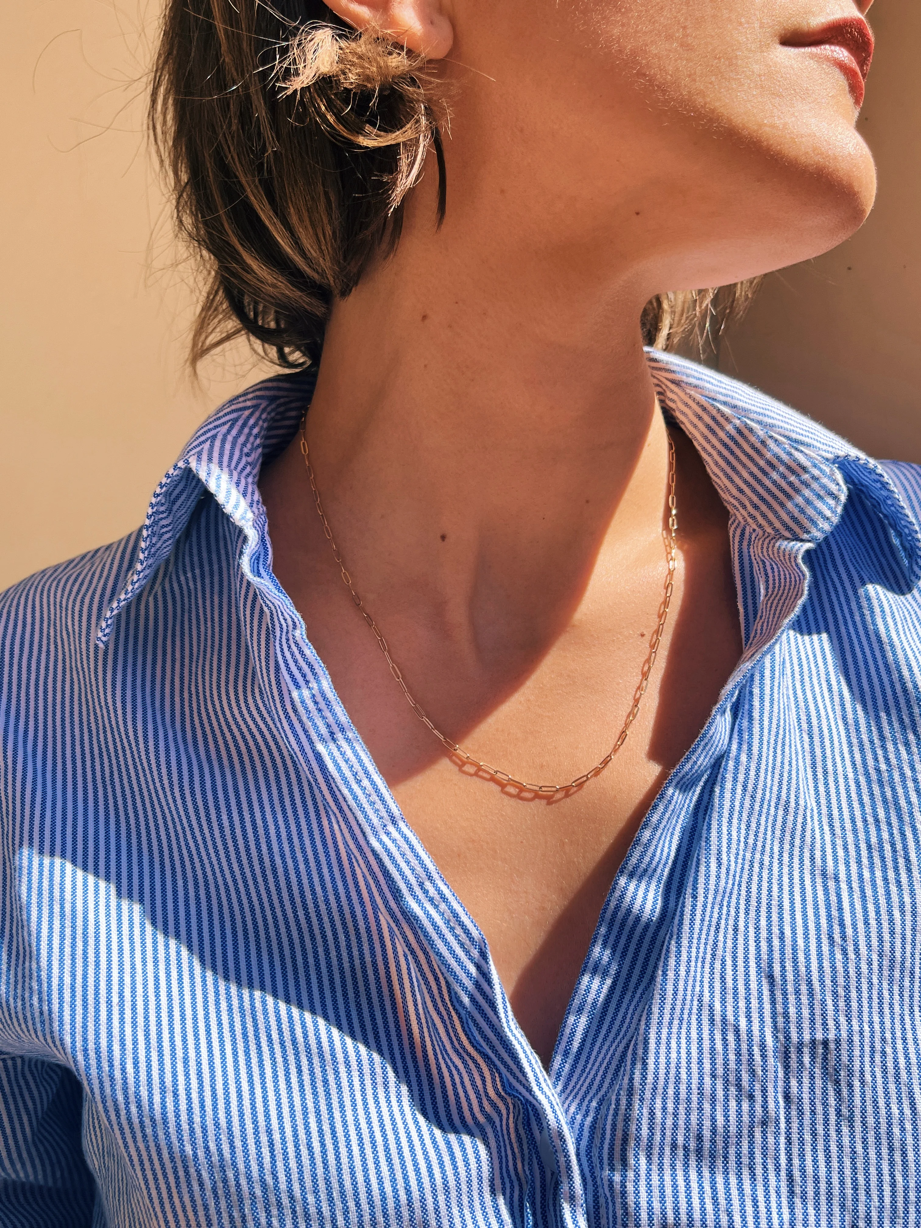 19.25k Yellow Gold Petite Paperclip Chain - Image 6