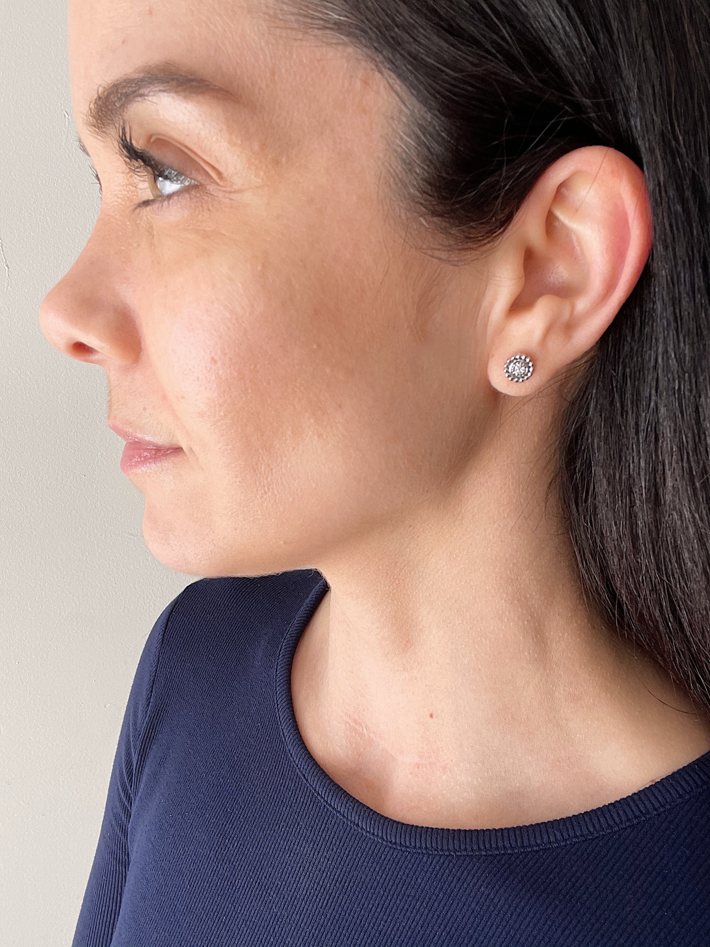 19.25k Beaded Pavé Studs - Image 6