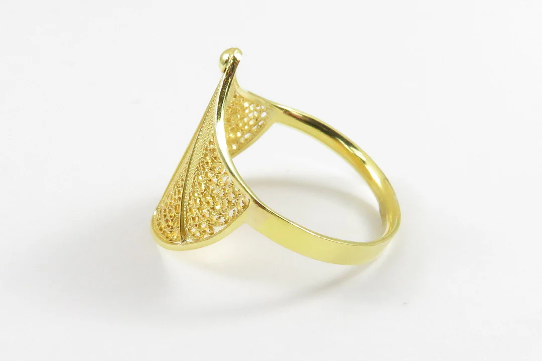 19.25k Yellow Gold Filigree Fan Ring - Image 3