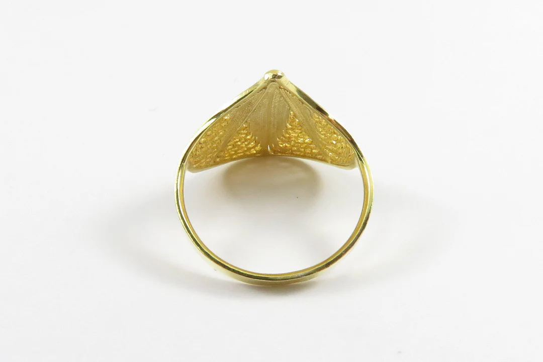 19.25k Yellow Gold Filigree Fan Ring - Image 4