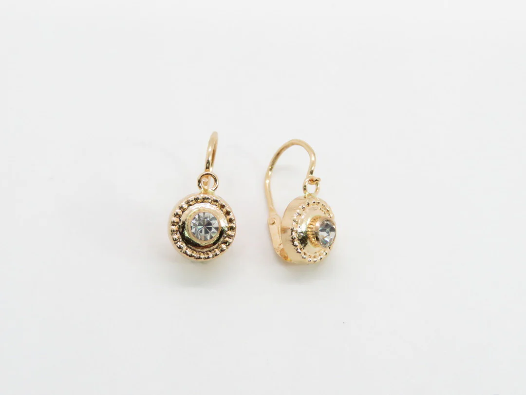 19.25k Yellow Gold Bead Trim Earrings - Image 3