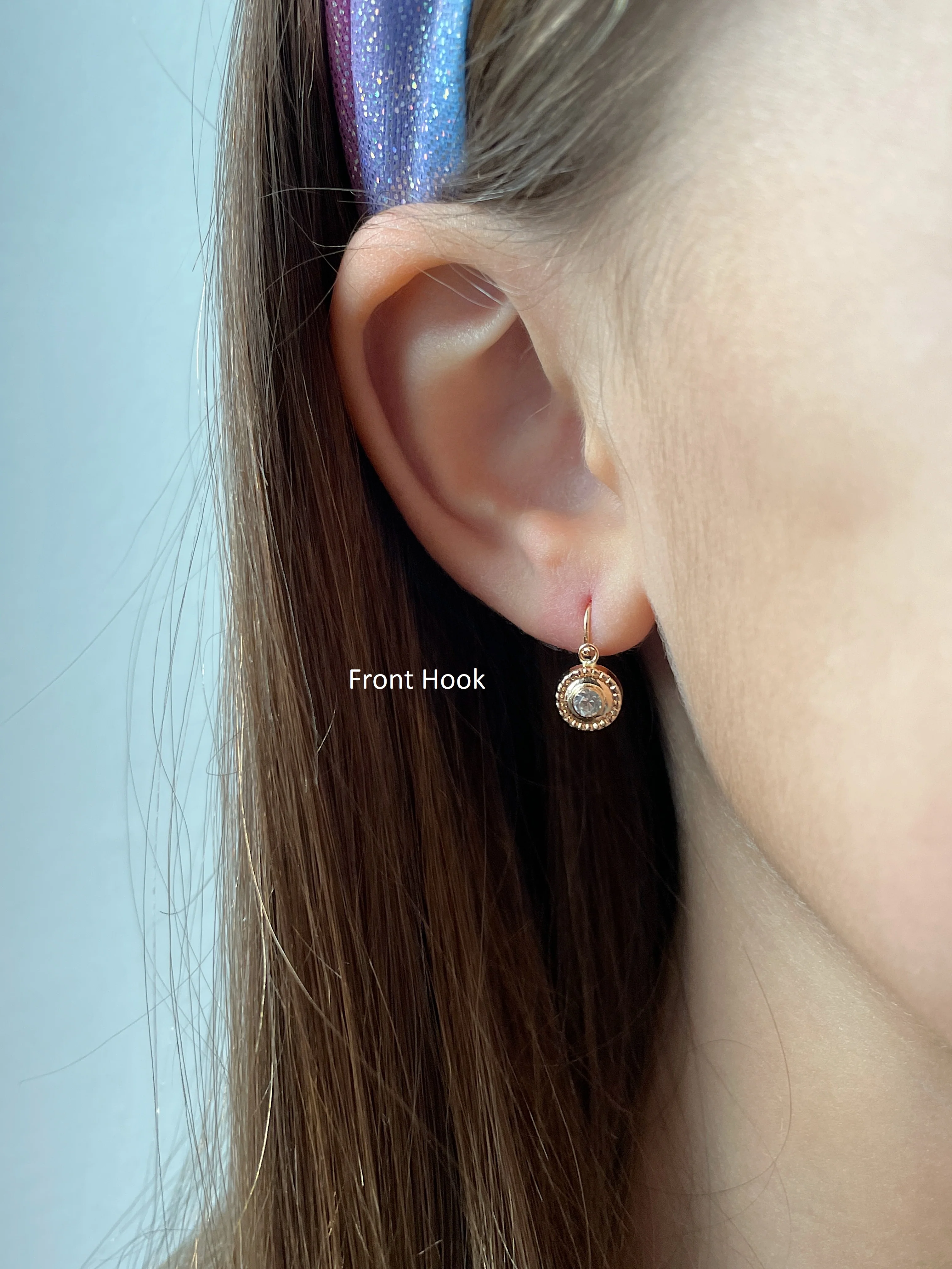 19.25k Yellow Gold Bead Trim Earrings - Image 4