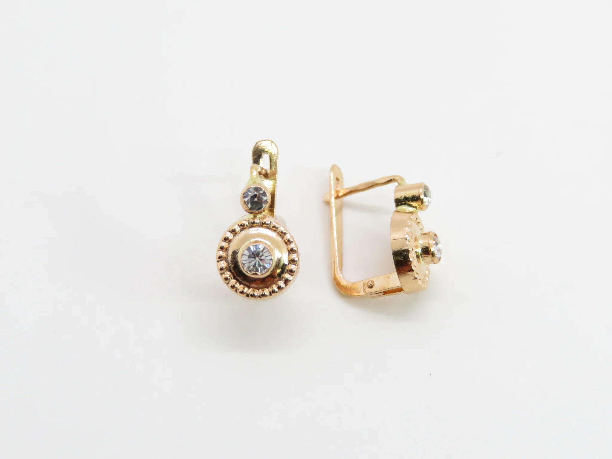 19.25k Yellow Gold Bead Trim Earrings - Image 6