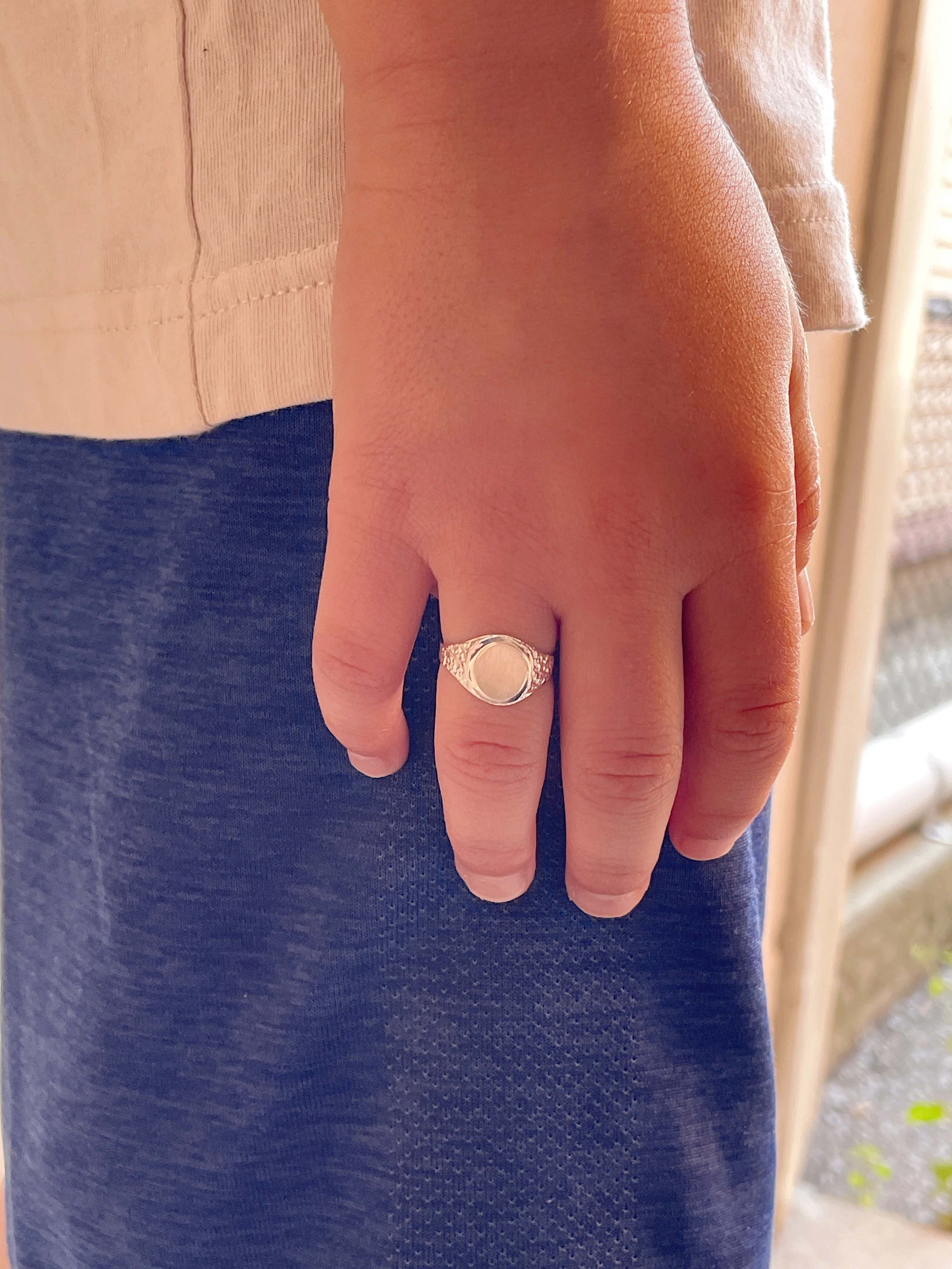 Sterling Silver Embossed Signet Ring - Image 4