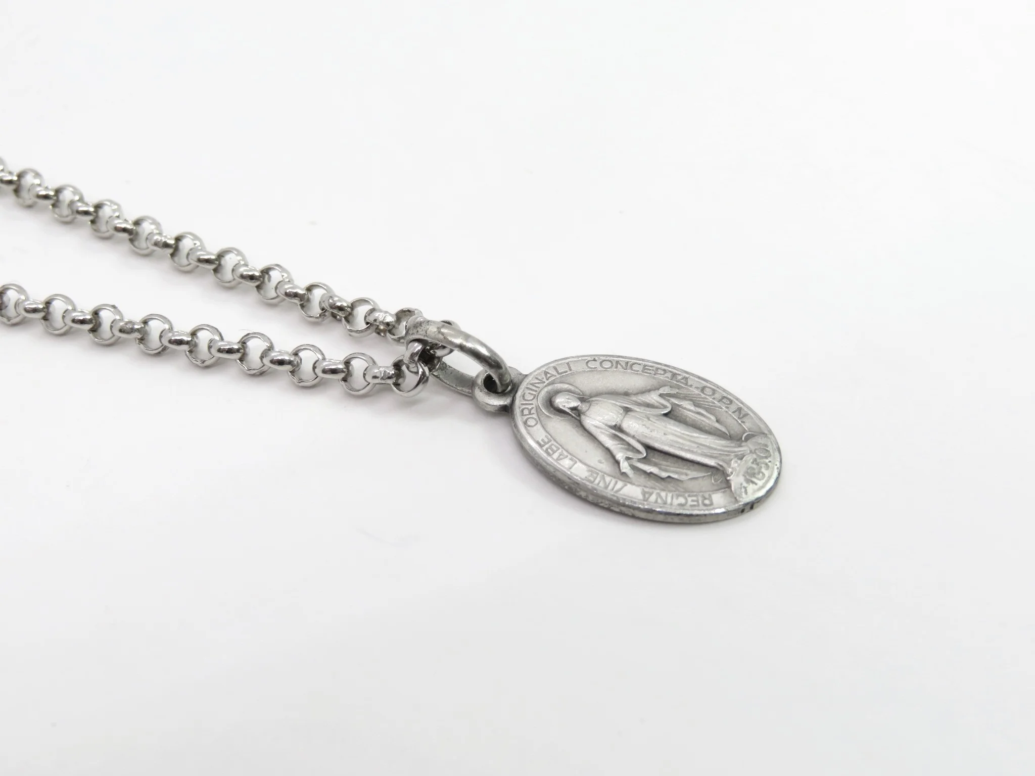 Sterling Silver Our Lady of Grace Medallion - Image 5