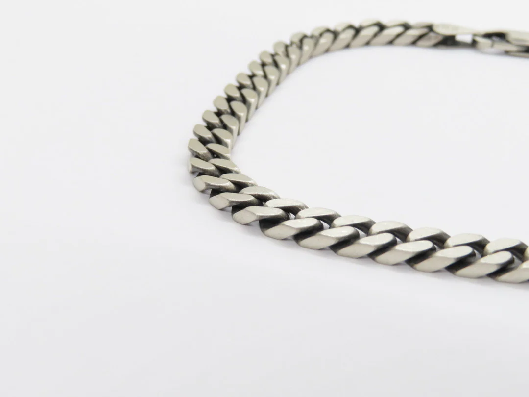 Sterling Silver Oxidized Cuban Link Bracelet - Image 3