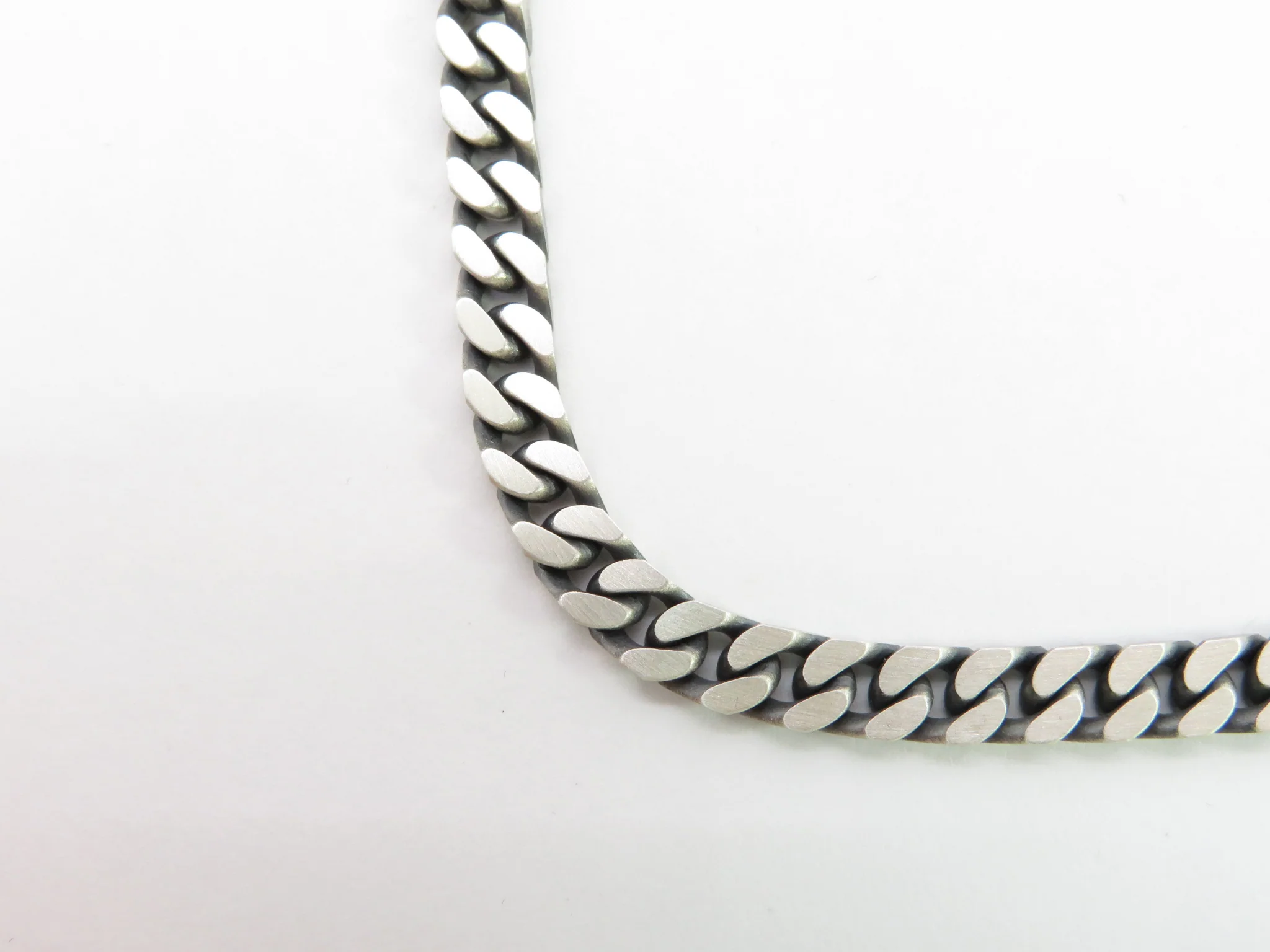 Sterling Silver Oxidized Cuban Link Bracelet - Image 4