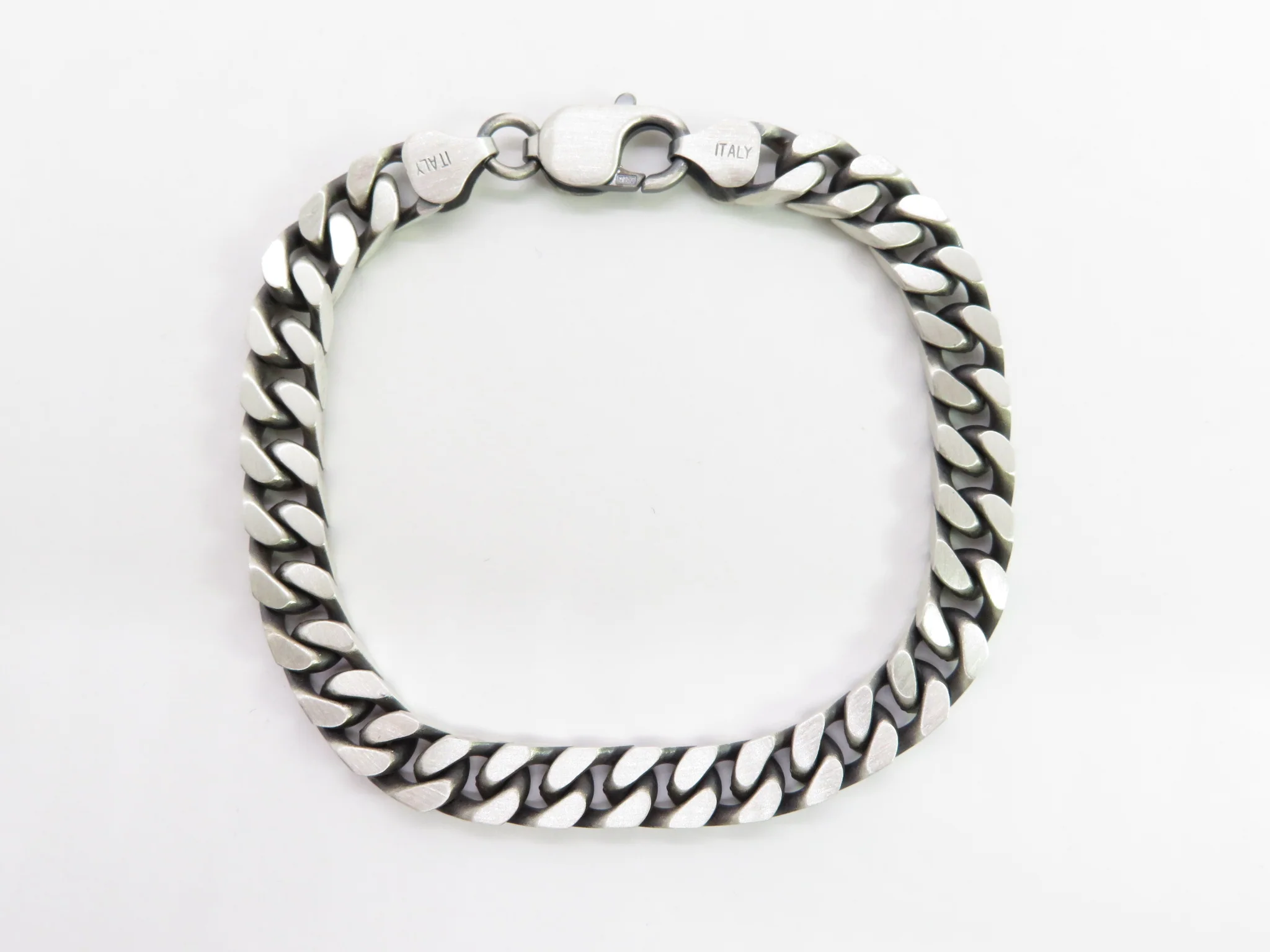 Sterling Silver Oxidized Cuban Link Bracelet - Image 6