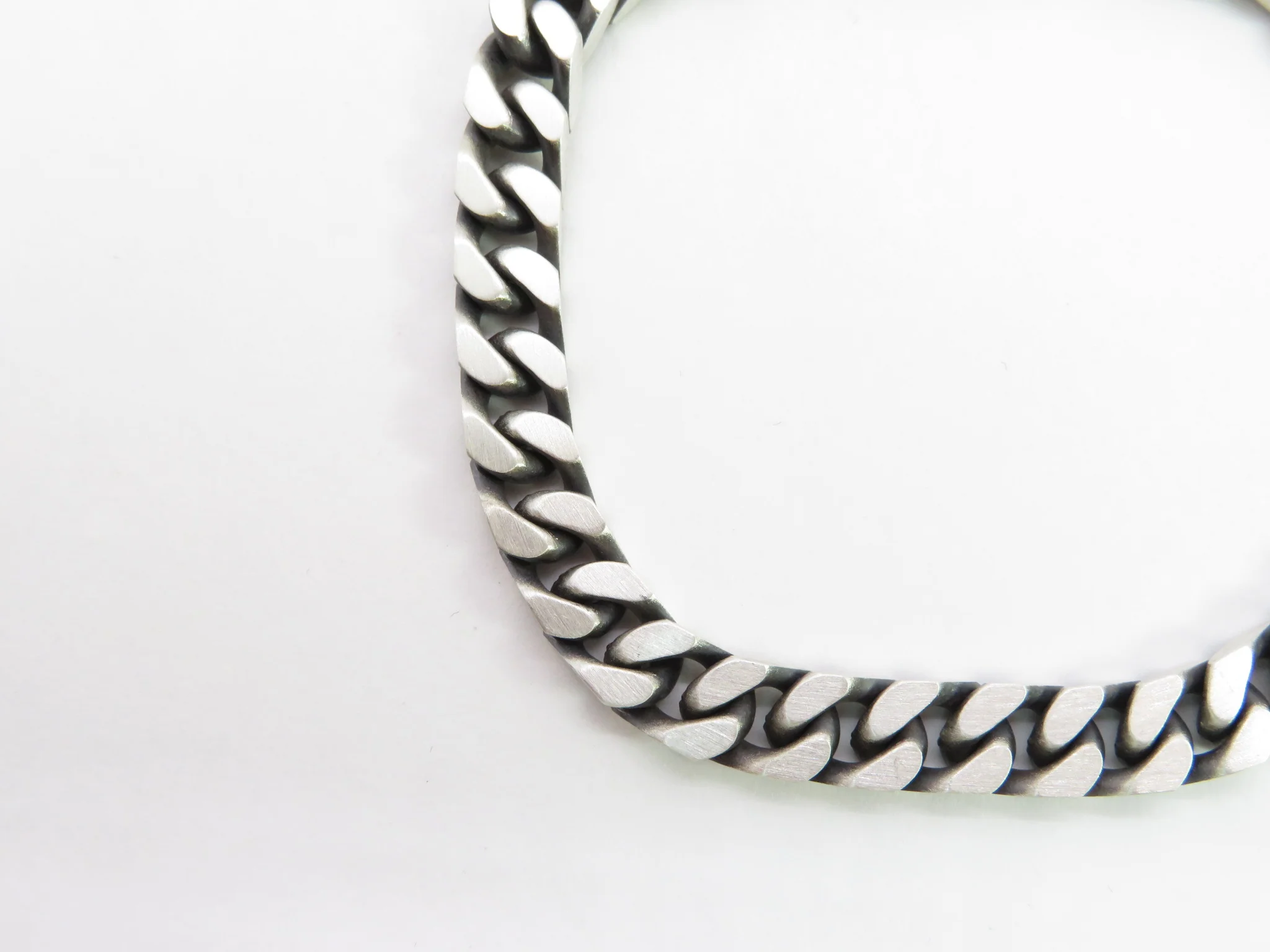 Sterling Silver Oxidized Cuban Link Bracelet - Image 8