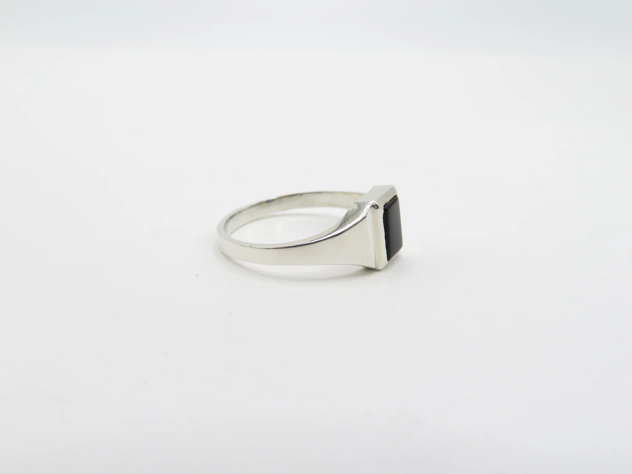 Sterling Silver Petite Onyx Signet Ring - Image 3