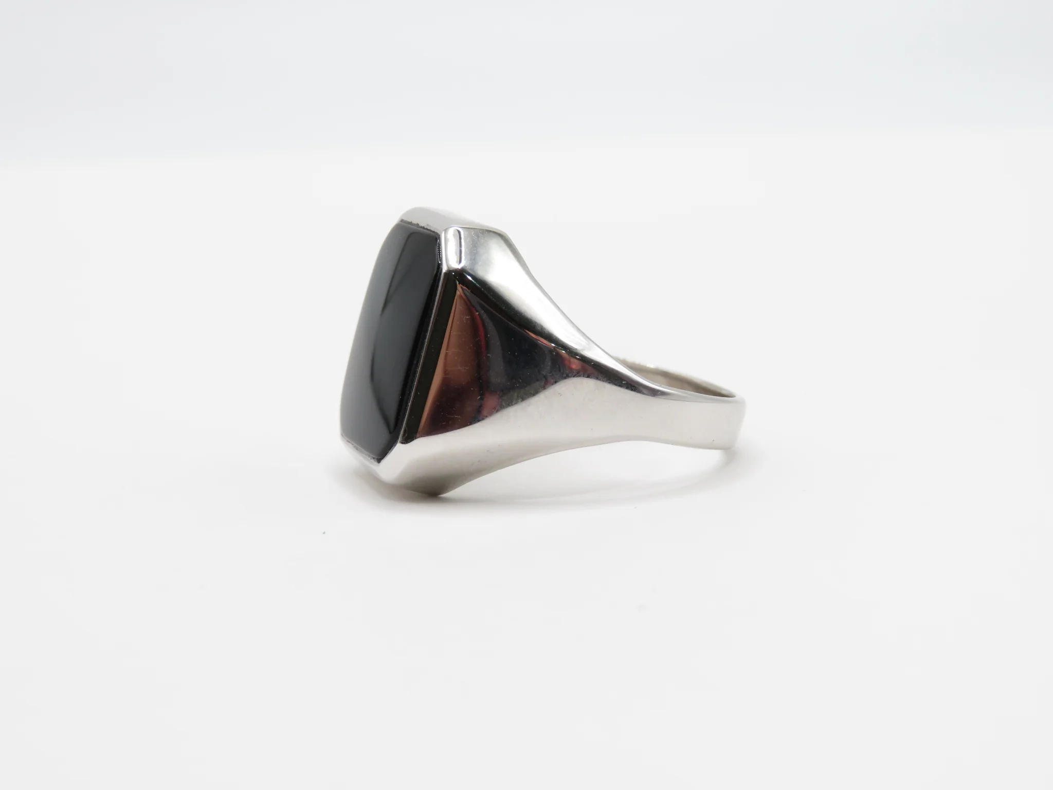 Sterling Silver Octagonal Onyx Ring - Image 3
