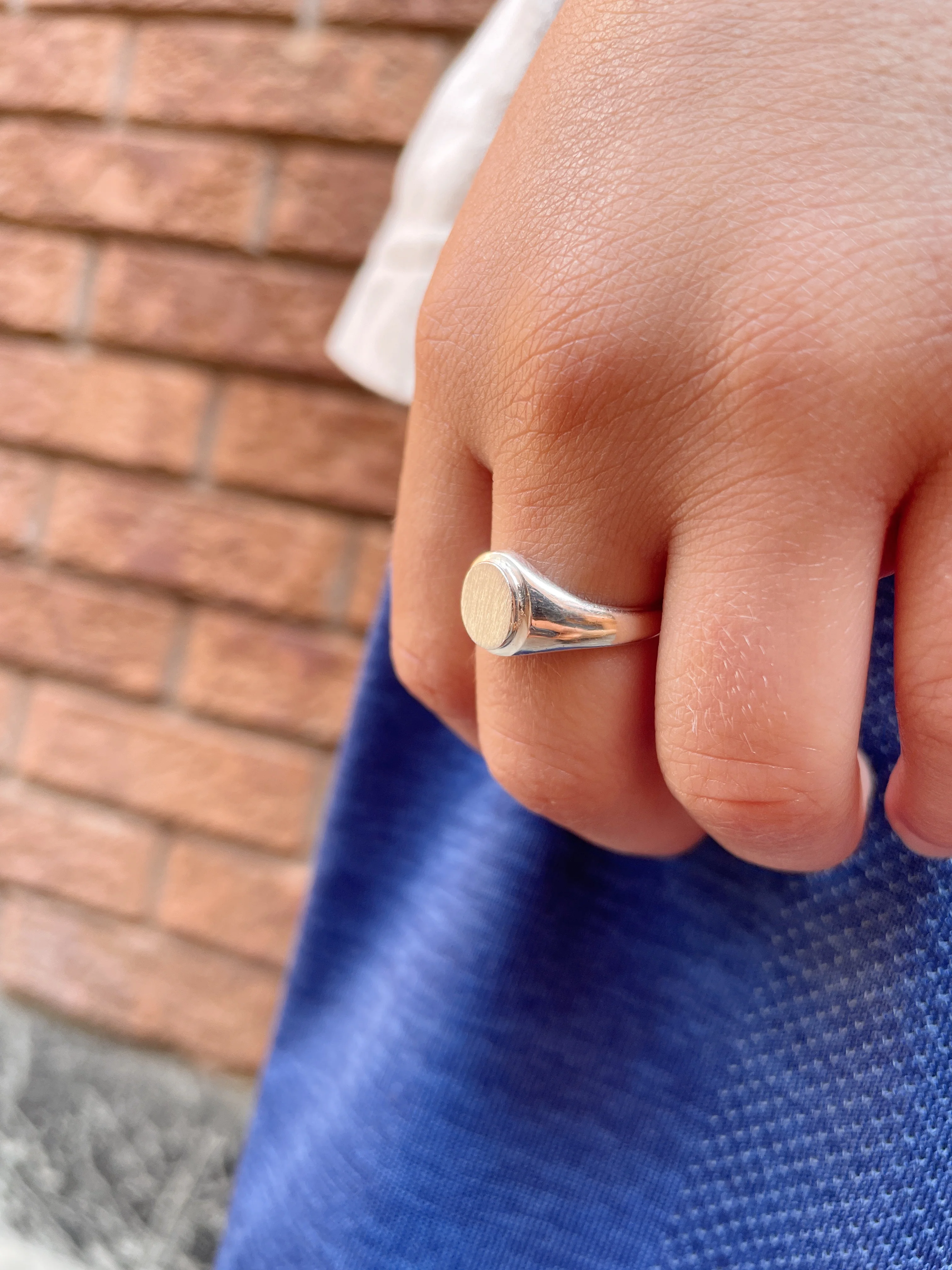 Sterling Silver Round Signet Ring - Image 4