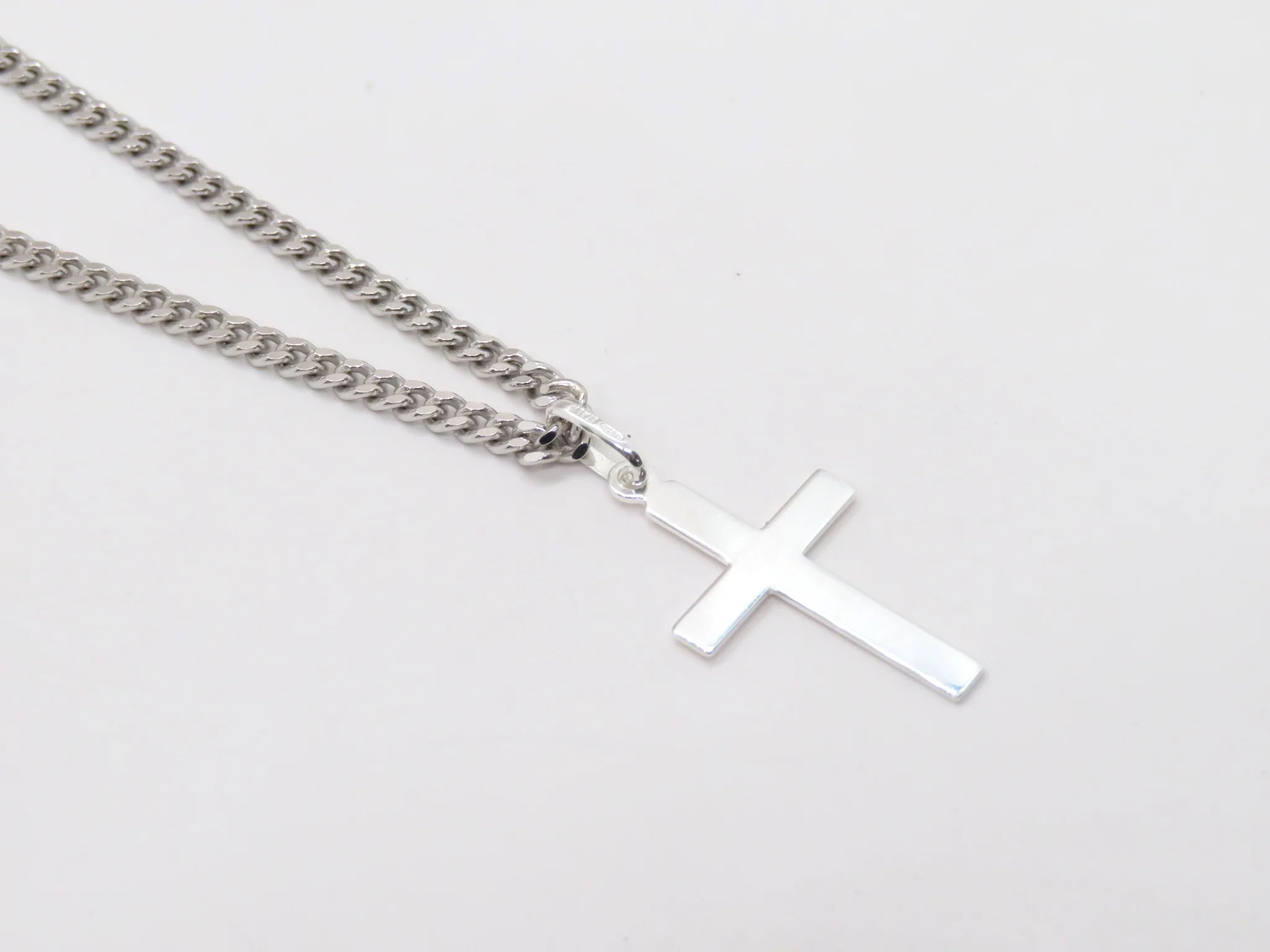 Sterling Silver Traditional Flat Cross - Image 3