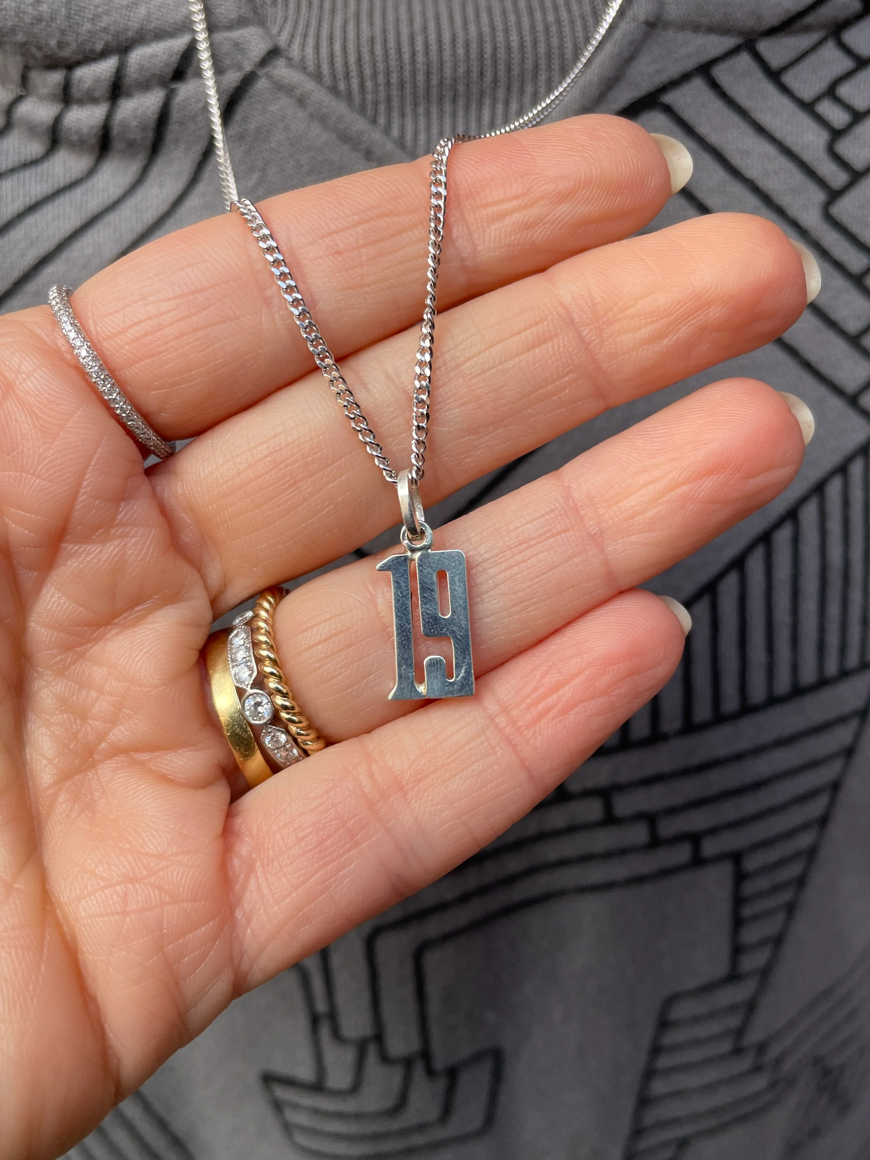 Sterling Silver Custom Jersey Number - Image 7