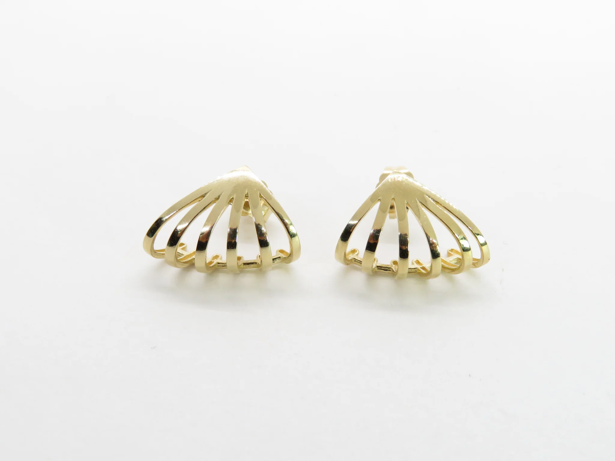 14k Yellow Gold Cage Earrings - Image 3