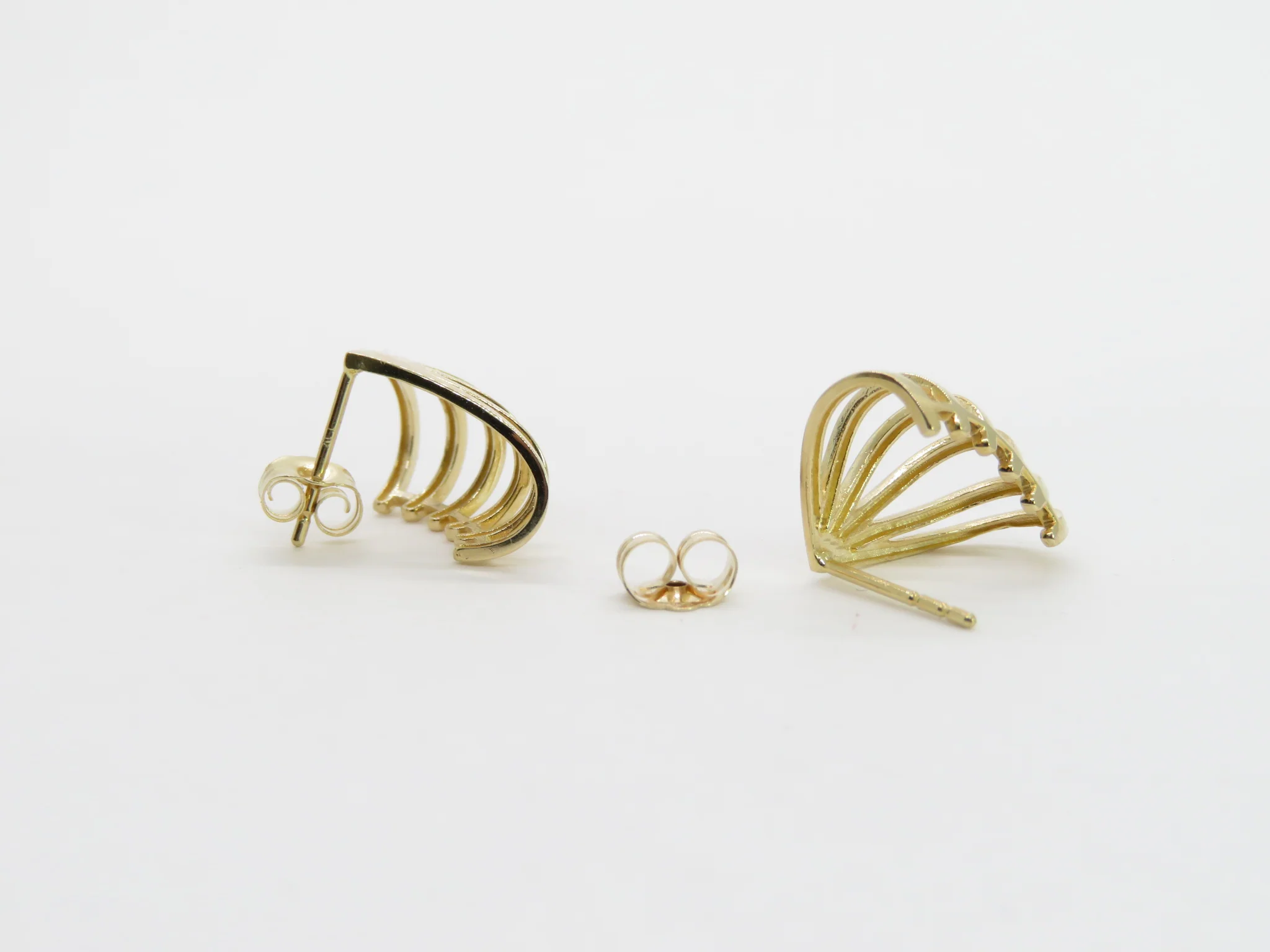 14k Yellow Gold Cage Earrings - Image 4